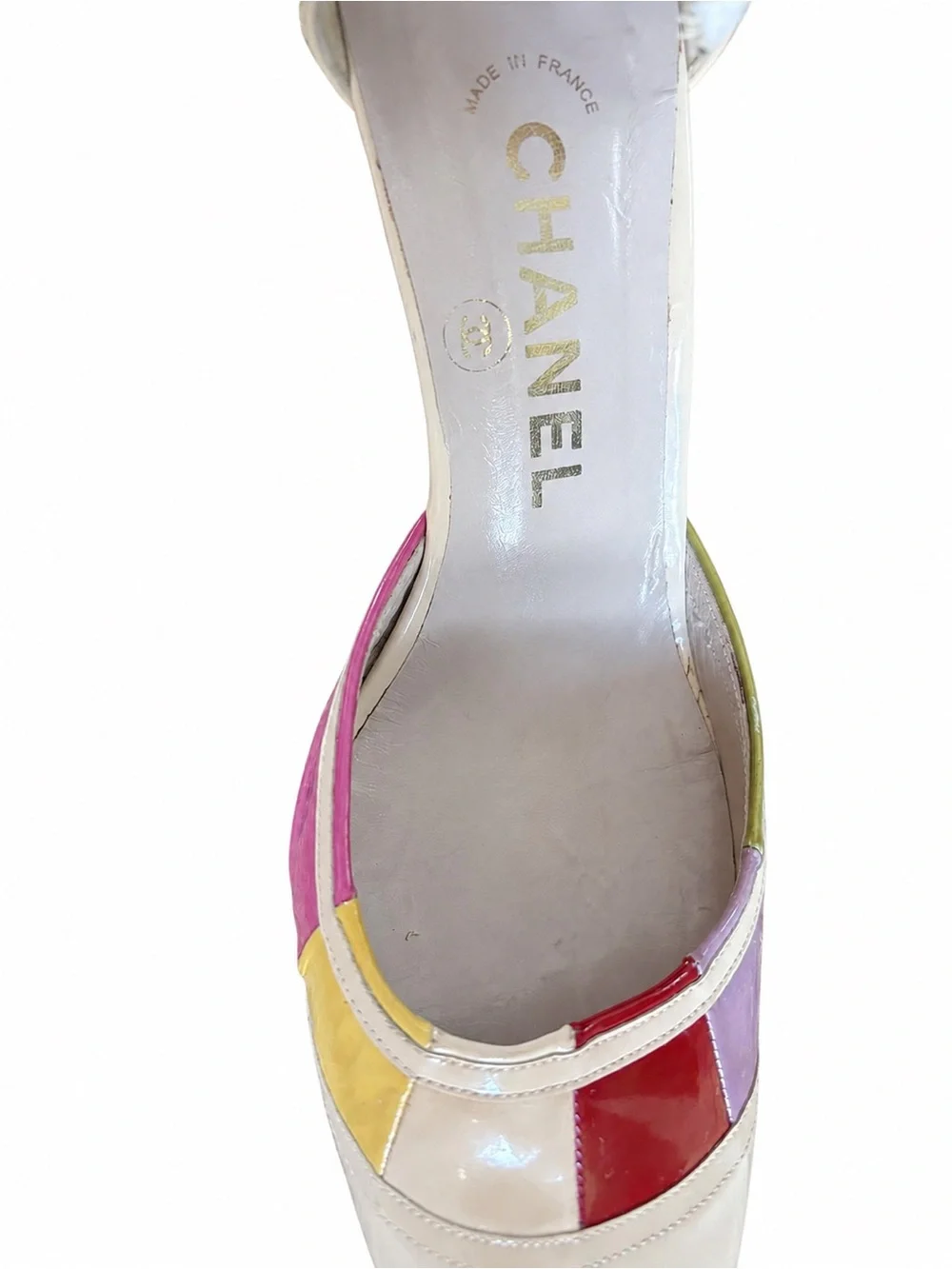 Vintage CHANEL Y2K Leather Mary Jane Heels